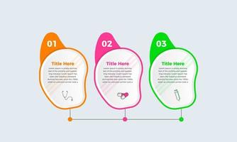 infographie médicale ou infographie de pharmacie, modèle d'infographie de médecine moderne à 3 options vecteur