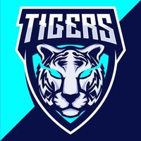 création de logo esport mascotte tête de tigre vecteur