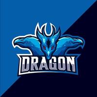 création de logo esport mascotte trois têtes de dragon vecteur