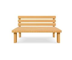 banc en bois 3d détaillé réaliste. vecteur