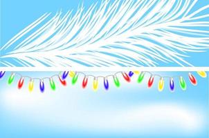 deux bannières blanches et bleues avec une branche d'épicéa et une guirlande. concept de noël et du nouvel an. image vectorielle vecteur