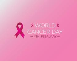 illustration vectorielle de l'affiche du concept de la journée mondiale du cancer du 4 février. vecteur