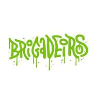 brigadeiros - mot de lettrage dessiné à la main dans le style de graffiti de rue urbaine. illustration vectorielle texturée dessinée à la main. typographie de la cuisine mexicaine. vecteur