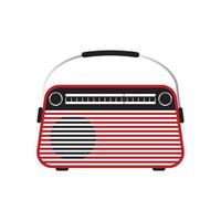 récepteur radio rétro portable rouge de style vintage. illustration vectorielle isolée sur fond blanc vecteur