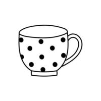 tasse de thé ou de café d'art en ligne. conception de style doodle dessiné à la main. illustration vectorielle isolée vecteur