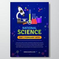 conception de laffiche de la journée nationale de la science le 28 février vecteur