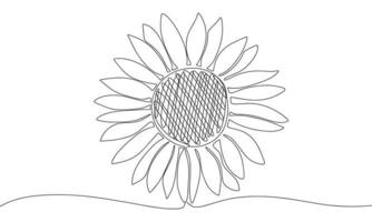 tournesol à la main dessiner un dessin au trait on continue le style. illustration vectorielle. vecteur