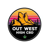 out west high cbd logo vector. vecteur