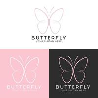 style linéaire de logo papillon simple. logo d'animaux vecteur