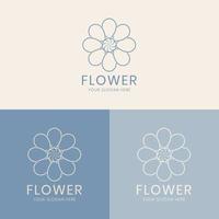 icône de style linéaire logo fleur. logo fleur vecteur