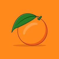 illustration d'icône de vecteur de dessin animé orange. concept d'icône de fruits vecteur isolé. style de dessin animé plat. illustration orange.