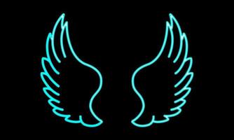 ailes d'ange néon rougeoyantes vecteur libre