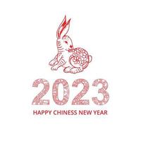 symbole du nouvel an chinois 2023 décoré d'un fond de lapin vecteur