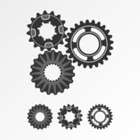 engrenages avec variété forme image graphique icône logo design abstrait concept vecteur stock. peut être utilisé comme symbole associé à la machine ou au transport