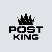 lettre ou mot post king police serif avec simple et uqinue couronne de reine image créative premium icône graphique logo design concept abstrait stock de vecteur gratuit. liés à la typographie ou à l'élégance