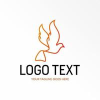 ligne unique oiseau ou pegeon colombe image graphique icône logo design abstrait concept vecteur stock. peut être utilisé comme symbole lié à l'animal ou à l'art