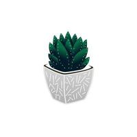 plantes de cactus épineux en pot image graphique icône logo design abstrait concept vecteur stock. peut être utilisé comme symbole lié à la nature ou à l'intérieur