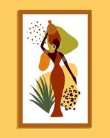 belle femme noire.femme africaine. illustration vectorielle à la mode vecteur