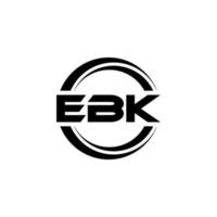création de logo de lettre ebk en illustration. logo vectoriel, dessins de calligraphie pour logo, affiche, invitation, etc. vecteur