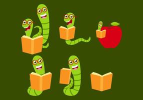 Green Bookworm Vectors