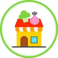 conception d'icône vectorielle de magasin de légumes vecteur