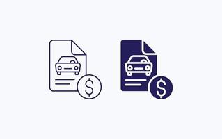 icône d'illustration vectorielle de facture de prix de voiture vecteur