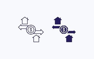 valeur de la maison, icône d'illustration des prix de l'immobilier vecteur