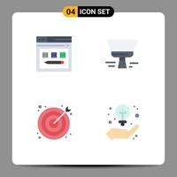 pack d'icônes vectorielles stock de 4 signes et symboles de ligne pour le site Web de marketing internet peinture seo éléments de conception vectoriels modifiables vecteur