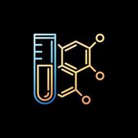 tube à essai et analyse de formule chimique icône colorée linéaire vecteur