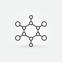 icône de contour de concept de chimie de vecteur de formule chimique simple