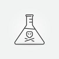 icône ou signe de contour vectoriel de flacon de chimie dangereuse