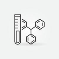 tube d'échantillon de test et icône linéaire de concept d'éducation de vecteur de formule chimique