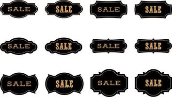 badges de vente vintage et collection de vecteurs d'étiquettes. autocollants de shopping et illustrations vectorielles de badge. insignes de vente du vendredi noir vecteur