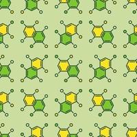 vecteur de composés chimiques hexagonaux verts modèle sans couture moderne