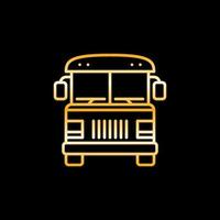 icône ou logo de ligne jaune de concept de vecteur d'autobus scolaire