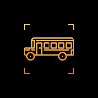 icône de contour jaune de concept de vecteur d'autobus scolaire