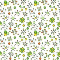 formule chimique et modèle sans couture coloré de vecteur de molécule