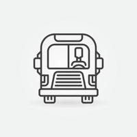 autobus scolaire avec icône ou signe de concept de vecteur de contour de conducteur