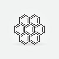 icône linéaire de concept de vecteur composé hexagone chimique