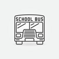 icône de concept d'autobus scolaire de vecteur ou signe dans le style de ligne