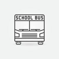 icône minimale de concept de bus de vecteur de contour d'autobus scolaire