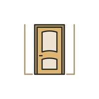 concept de vecteur de porte de maison icône ou signe simple coloré