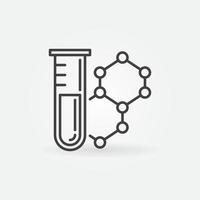 tube de culture et icône de contour de concept de chimie vecteur formule chimique