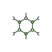 icône colorée de concept de vecteur de structure moléculaire de chimie