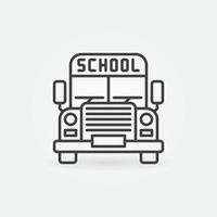 icône ou signe de concept de vecteur de contour d'autobus scolaire