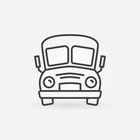 concept de vecteur de contour d'autobus scolaire icône drôle et mignonne