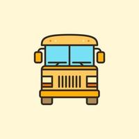 icône ou signe de couleur de concept de vecteur d'autobus scolaire jaune