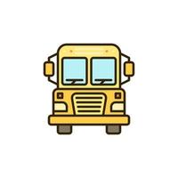 icône colorée de vecteur d'autobus scolaire jaune - symbole d'autobus scolaire