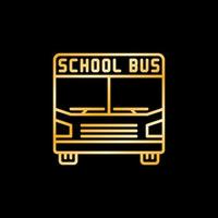 autobus scolaire vecteur bus concept ligne dorée icône ou logo