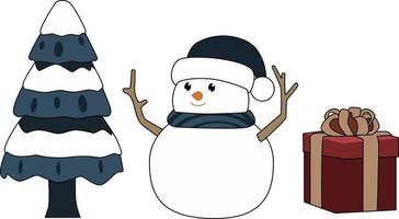 vecteur noël clip art ensemble dessin bonhomme de neige illustration